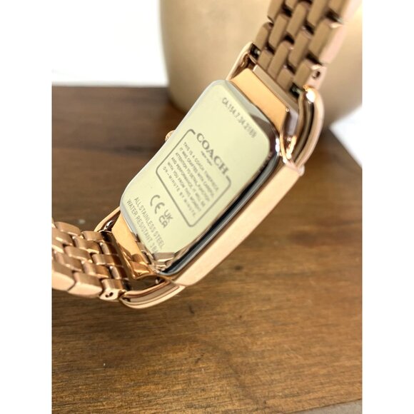 Coach Women\'s Watch 14504043 Quartz Silver Rose Gold Stainless Steel Tank 20mm main image 11